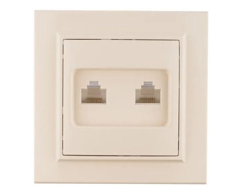 Минск Розетка RJ-45 2-местная СП бежевая (ERK02-035-20)