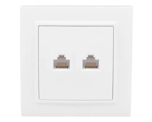 Минск Розетка RJ-45 2-местная СП белая (ERK02-035-10)