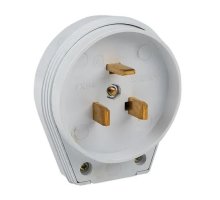 Вилка для разъема РШ-ВШ 32А 250В 2P+PE пластиковая бел. (AS-250-B-01)