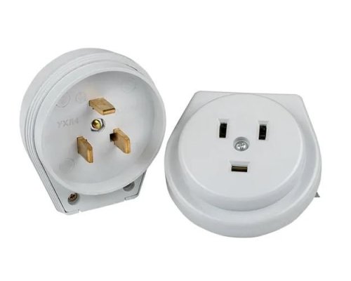 Разъем РШ-ВШ 32А 250В 2P+PE (СУ) пластиковый бел. PROxima (AS-250-H-02)