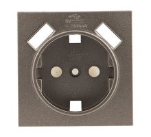 Валенсия Лицевая панель роз. 1-мест. с/з 16А графит с защ. штор. с 2 USB 2,1А (ESR16-L-028-60-2USB)