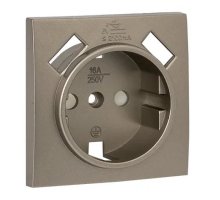Валенсия Лицевая панель роз. 1-мест. с/з 16А кашемир с защ. штор. с 2 USB 2,1А (ESR16-L-028-40-2USB)