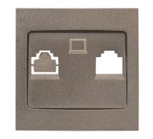 Валенсия Лицевая панель розетки RJ-45 2-местная графит (ESK02-L-035-60)
