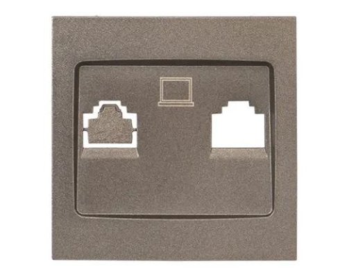 Валенсия Лицевая панель розетки RJ-45 2-местная графит (ESK02-L-035-60)