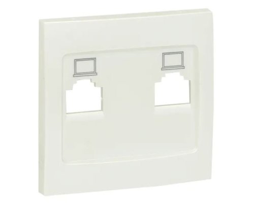 Валенсия Лицевая панель розетки RJ-45 2-местная жемчуг (ESK02-L-035-50)