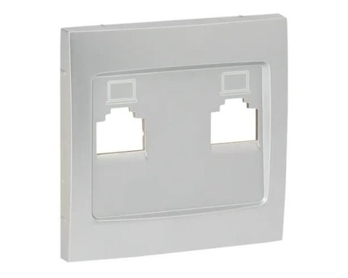 Валенсия Лицевая панель розетки RJ-45 2-местная сталь (ESK02-L-035-30)