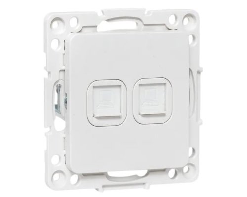 Стокгольм Механизм розетки RJ-45 2-местной белый (EYK02-035-10)