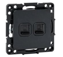 Стокгольм Механизм Розетки RJ-45 2-местной черный (EZK02-035-10)
