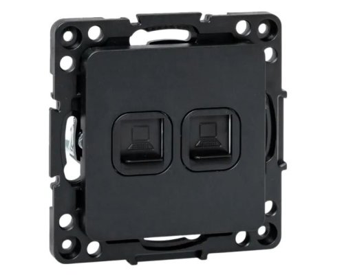 Стокгольм Механизм Розетки RJ-45 2-местной черный (EZK02-035-10)