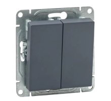 Механизм выключателя, двухклавишный, проходной, графит Эпика (UP1-SWG-21)