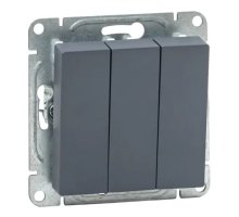 Механизм выключателя, трёхклавишный, графит Эпика (UP1-SWG-31)