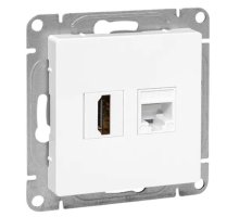 Механизм розетки HDMI+RJ45 (cat5), белый Эпика (UP1-SOW-HDMI+RJ45)