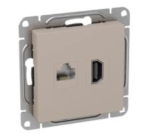 Механизм розетки HDMI+RJ45 (cat5), кремовый Эпика (UP1-SOI-HDMI-RJ45)