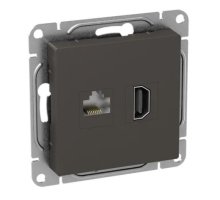 Механизм розетки HDMI+RJ45 (cat5), мокко Эпика (UP1-SOM-HDMI-RJ45)