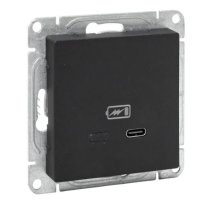 Механизм розетки USB-С, быстрая, чёрная Эпика (UP1-SOB-USBCF)