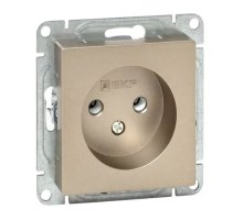 Механизм розетки, 16А, без заземления, без шторок, шампань Эпика (UP1-SOC-100)