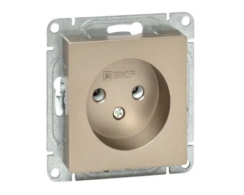 Механизм розетки, 16А, без заземления, без шторок, шампань Эпика (UP1-SOC-100)
