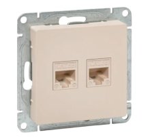 Механизм розетки RJ45 - 2 шт, (cat5), кремовый Эпика (UP1-SOI-2RJ45-5)