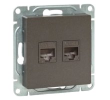 Механизм розетки RJ45 - 2 шт, (cat5), мокко Эпика (UP1-SOM-2RJ45-5)