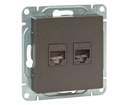 Механизм розетки RJ45 - 2 шт, (cat5), мокко Эпика (UP1-SOM-2RJ45-5)