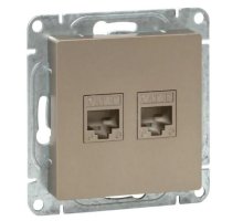 Механизм розетки RJ45 - 2 шт, (cat5), шампань Эпика (UP1-SOC-2RJ45-5)