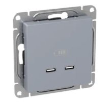 Механизм розетки USB-C - 2 шт, алюминий Эпика (UP1-SOA-2USBC)