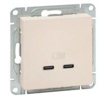 Механизм розетки USB-C - 2 шт, кремовый Эпика (UP1-SOI-2USBC)