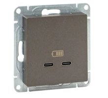 Механизм розетки USB-C - 2 шт, мокко Эпика (UP1-SOM-2USBC)