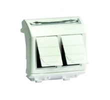 Розетка двойная RJ-45 Brava 2 модуля кат.6 8P8C белая (76452B)