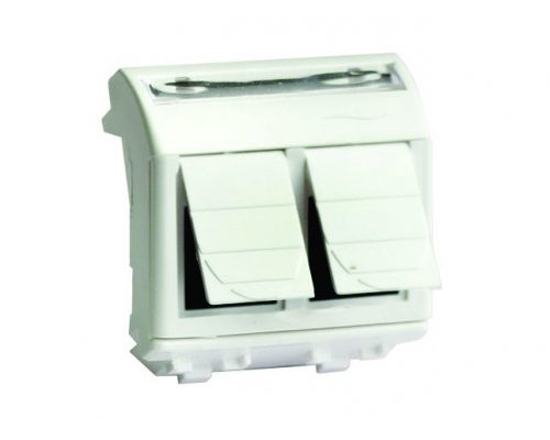 Розетка двойная RJ-45 Brava 2 модуля кат.6 8P8C белая (76452B)