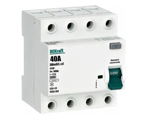УЗО-03 ВДТ 4P 40А 300мА тип AC 6кА (14251DEK)