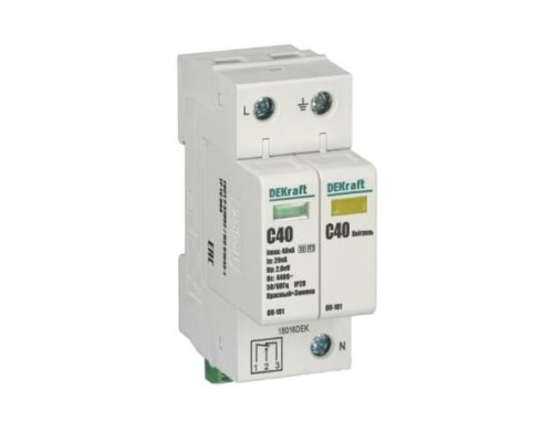 Ограничитель перенапряжений 1P+N 40кА класс C 440В (18016DEK)