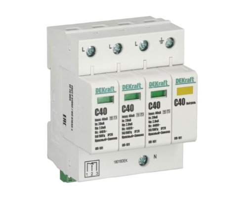 Ограничитель перенапряжений 3P+N 40кА класс C 440В (18018DEK)