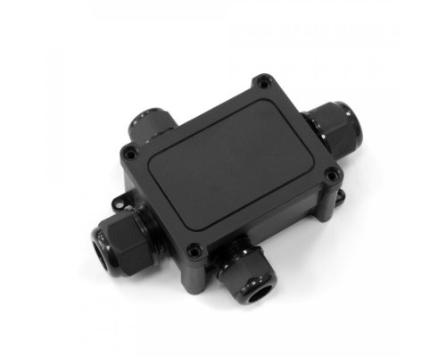 Коробка распределительная 4-вводная IP68 ПА66 40А 450В d5-14 мм 135х96х42 черная (PR08.13149) (Промрукав)