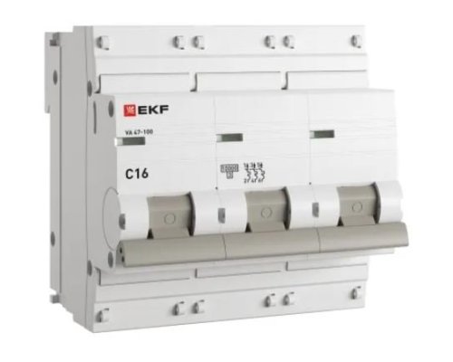 ВА 47-100 3P 16А (C) 10kA PROXIMA (mcb47100-3-16C-pro)
