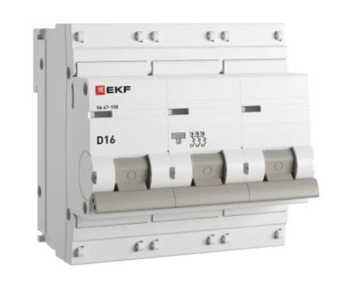 ВА 47-100 3P 16А (D) 10kA PROXIMA (mcb47100-3-16D-pro)