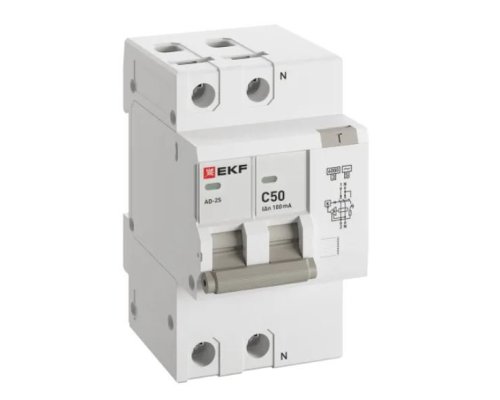 АД-2 2Р (S) 50А C 100мА АС 6кА PROXIMA (DA2-6-50-100S-pro)
