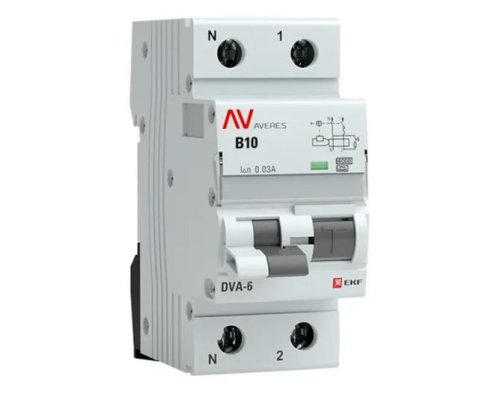 DVA-6 1P+N 10А B 30мА A 6кА AVERES (rcbo6-1pn-10B-30-a-av)