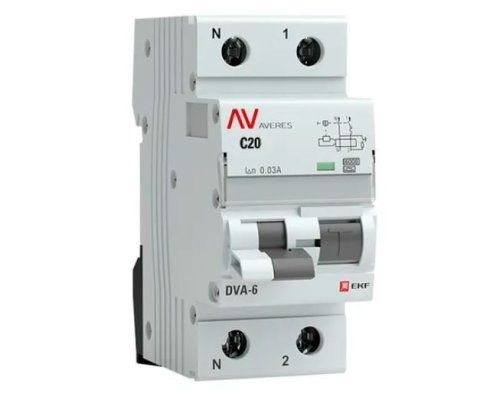 DVA-6 1P+N 20А C 30мА A 6кА AVERES (rcbo6-1pn-20C-30-a-av)