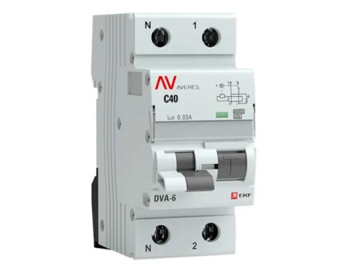 DVA-6 1P+N 40А C 30мА A 6кА AVERES (rcbo6-1pn-40C-30-a-av)
