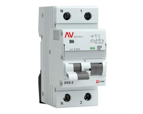 DVA-6 1P+N 6А B 30мА A 6кА AVERES (rcbo6-1pn-6B-30-a-av)