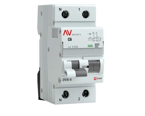 DVA-6 1P+N 6А C 30мА A 6кА AVERES (rcbo6-1pn-6C-30-a-av)