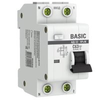 АД-12 1P+N 63А C 30мА АС 4,5кА BASIC (DA12-63-30-bas)
