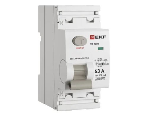 ВД-100N 2P 63А 100мА AC 6кА PROXIMA (E1026M63100)