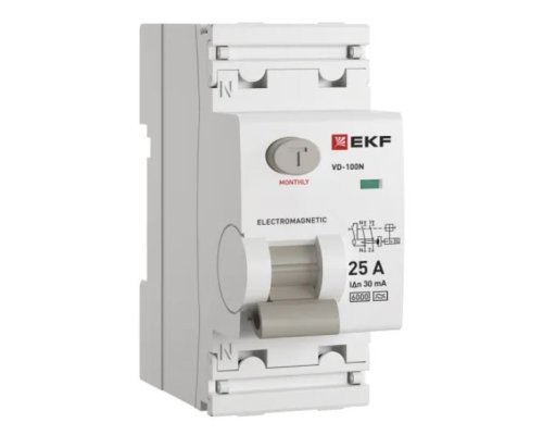 ВД-100N 2P 25А 30мА A 6кА PROXIMA (E1026MA2530)