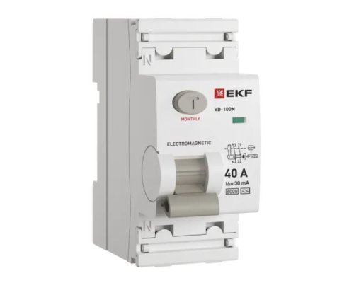 ВД-100N 2P 40А 30мА A 6кА PROXIMA (E1026MA4030)