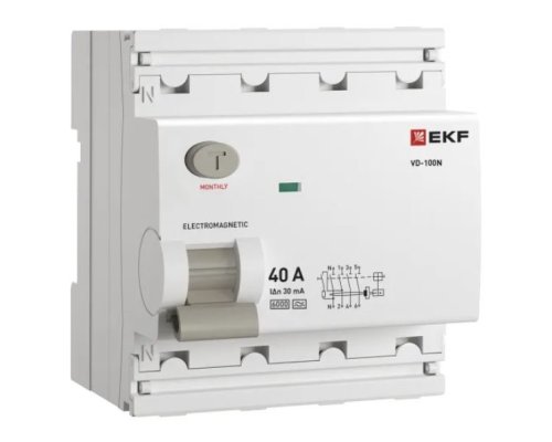 ВД-100N 4P 40А 30мА A 6кА PROXIMA (E1046MA4030)