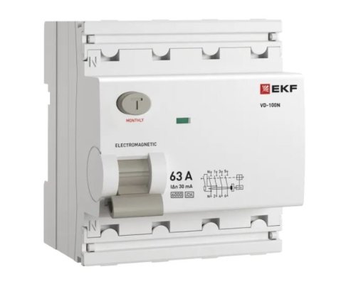 ВД-100N 4P 63А 30мА A 6кА PROXIMA (E1046MA6330)