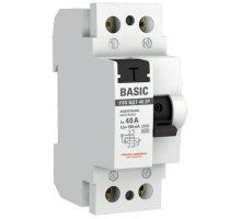 ВДТ-40 2P 40А 100мА АС 4,5кА BASIC (elcb-2-40-100e-sim)
