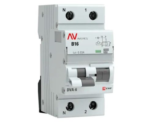 DVA-6 1P+N 16А B 30мА A 6кА AVERES (rcbo6-1pn-16B-30-a-av)